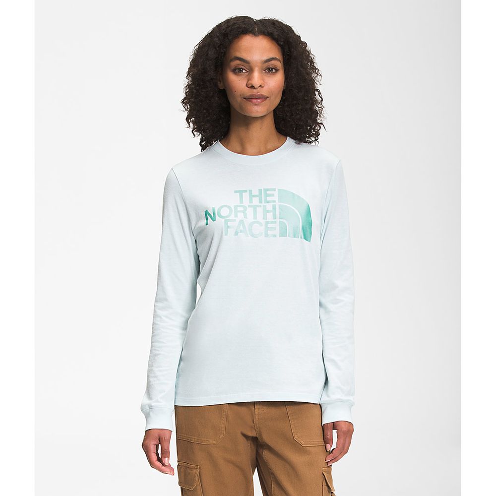 The North Face Long Sleeve Womens Australia - The North Face Long Sleeve Half Dome Blue (ZWR-536140)